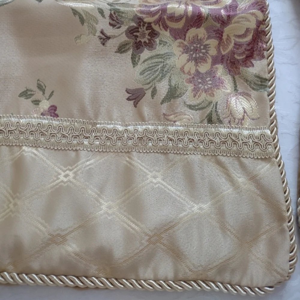 Comforter embroidered floral rope trim jacquard